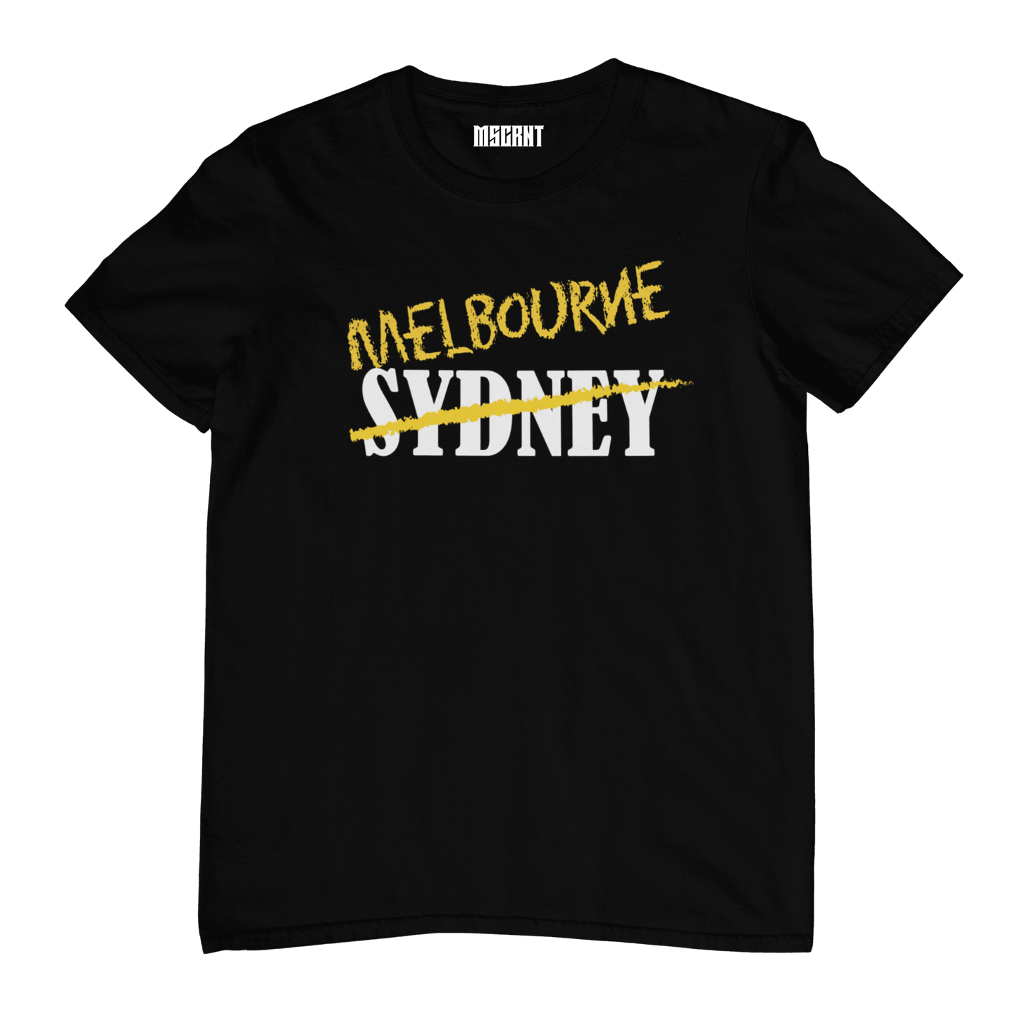 Black t-shirt "Melbourne vs Sydney"